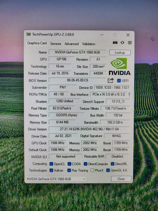 PNY GeForce GTX 1060 6GB GDDR5 Graphics Card