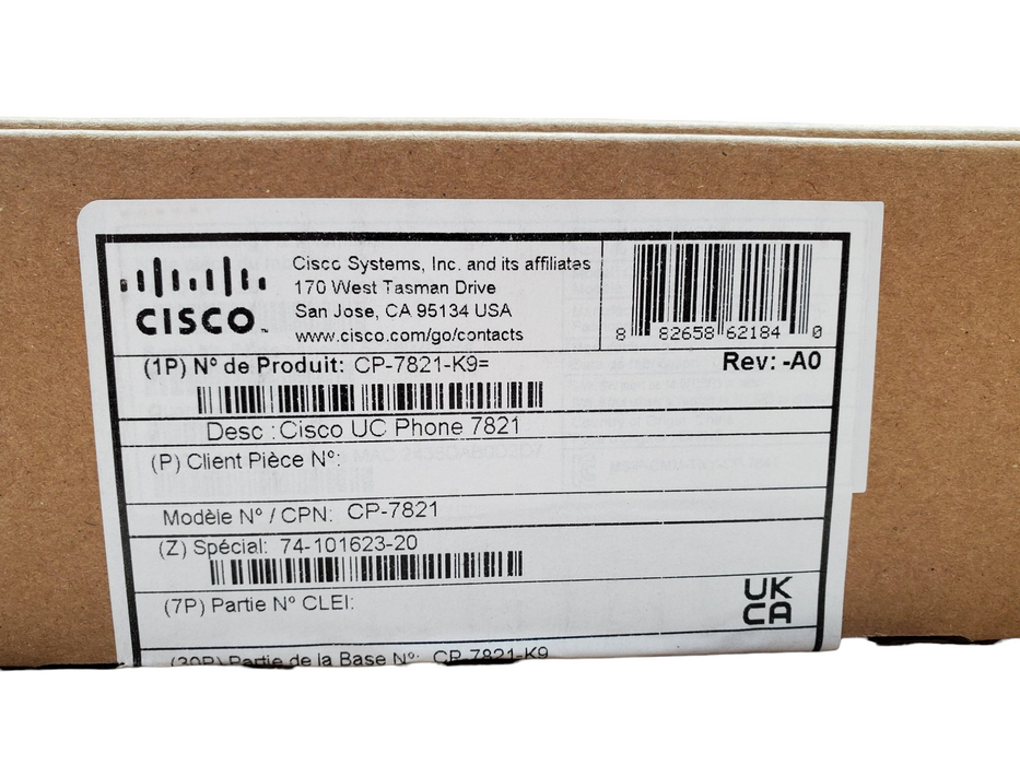 New - Cisco IP Phone CP7821-K9 Charcoal Black with Handset and Stand