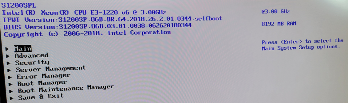 Intel Xeon X3-1220 v6 Intel BBS1200SPLR S1200SPLR Server Board S1200SP 8GB DDR4