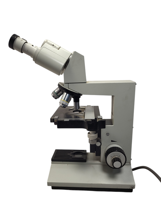 Vintage CARL ZEISS JENA BINOCULAR MICROSCOPE 10/0.25, L25/0.35, 40/0.65, 160/-A