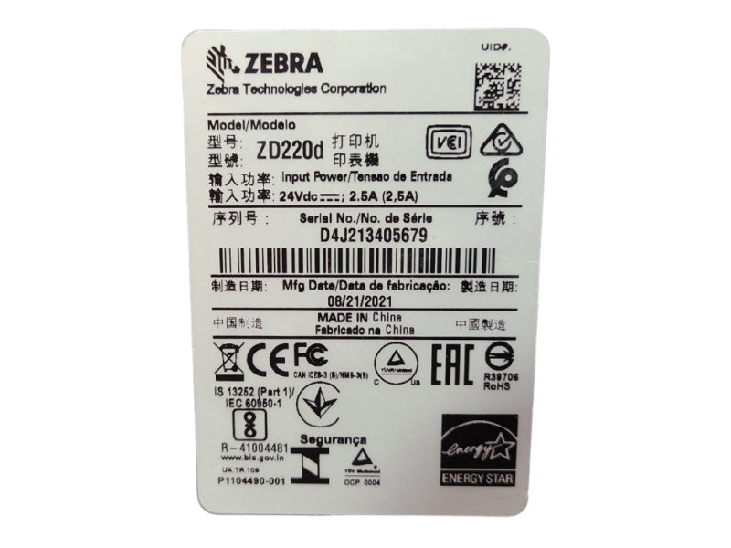 Zebra ZD220 DT Barcode Shipping Label Printer