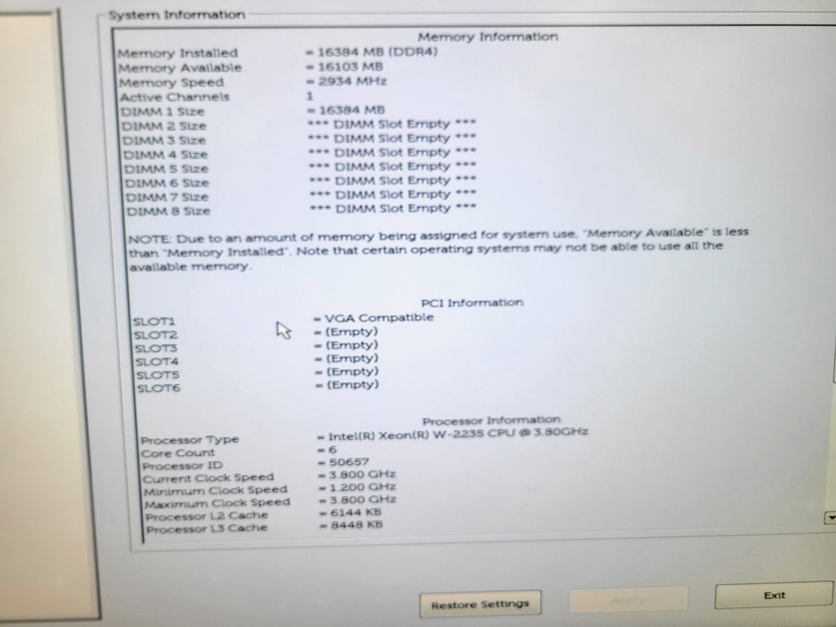 Dell Precision T5820 - Xeon W-2235 16GB DDR4 NO HDD 950W PSU