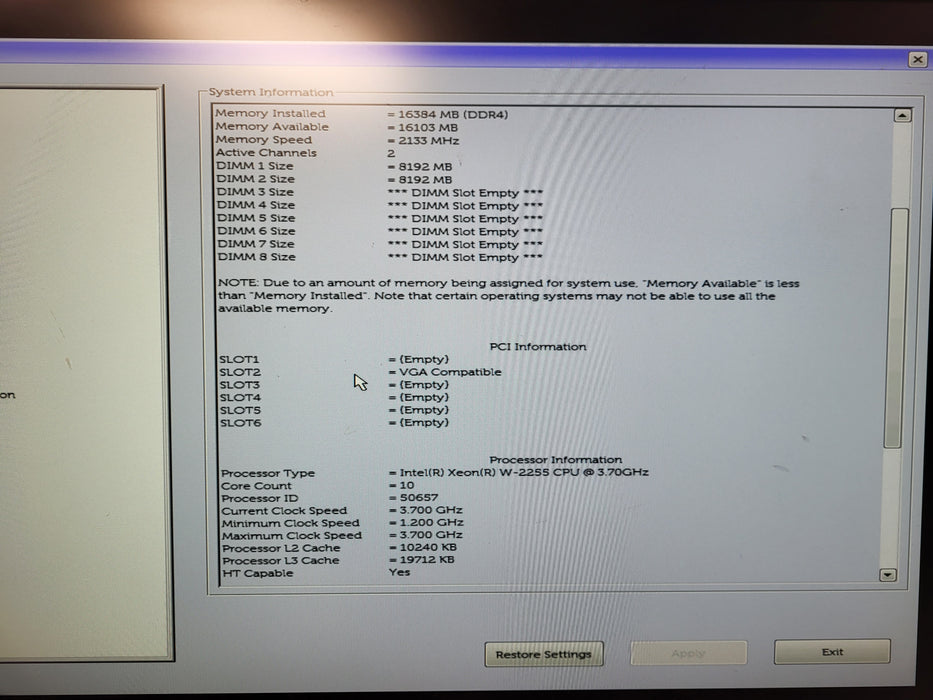 Dell Precision T5820 - Xeon W-2255 16GB DDR4 K4000 GPU 950W PSU NO HDD