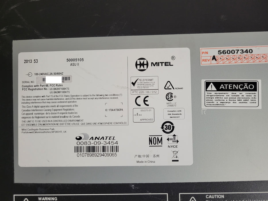 Mitel 50005105 ASU II with 1x 24 Port ONSp 50005731, 1x PSU, READ