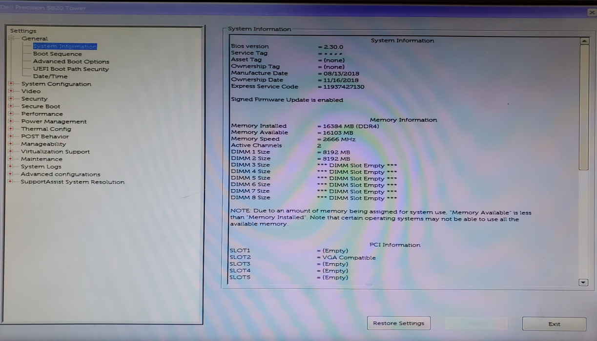 Dell Precision 5820 Tower | Xeon W-2123, 16GB DDR4, P400 - No HDD
