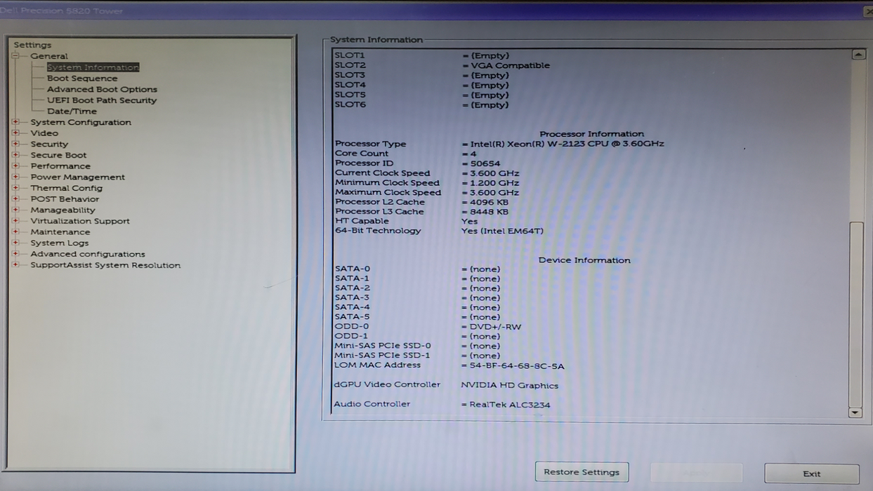 Dell Precision 5820 Tower | Xeon W-2123, 16GB DDR4, P400 - No HDD
