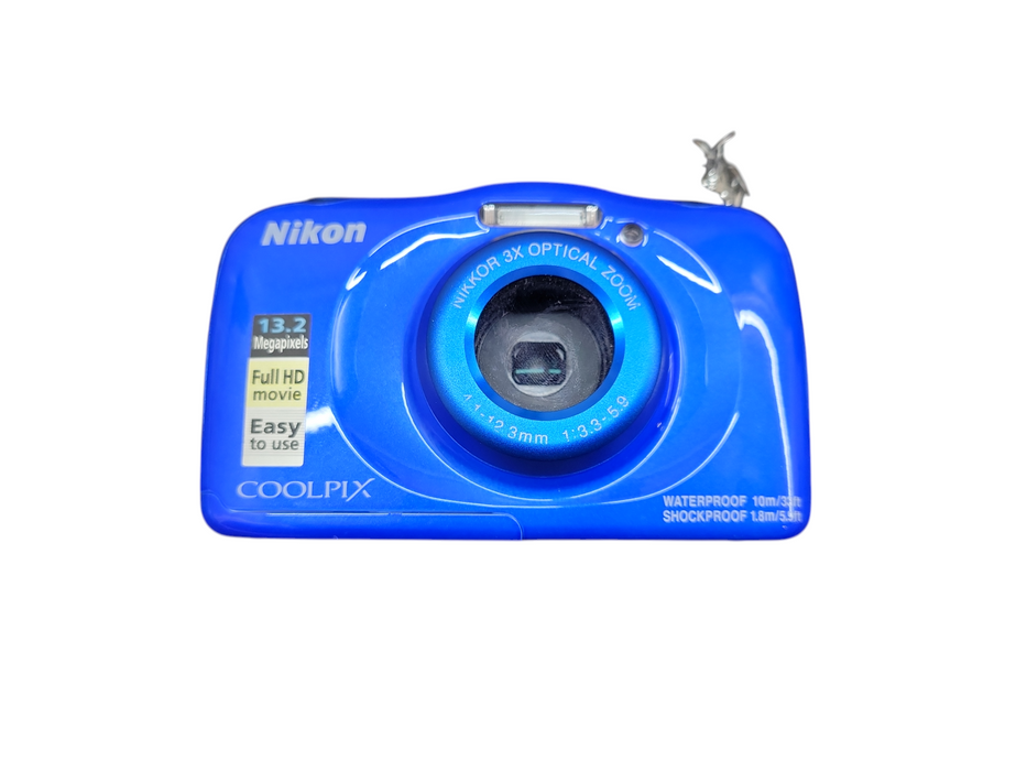 Nikon COOLPIX W100 Blue Digital Camera 13.2 MP Waterproof With Battery