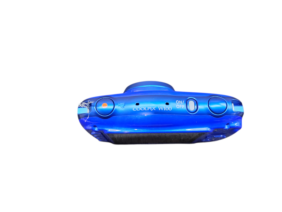 Nikon COOLPIX W100 Blue Digital Camera 13.2 MP Waterproof With Battery