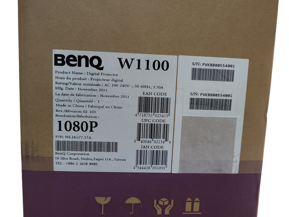 New BenQ W1100 Projector 1080P Home Video Projector 2000 Lumen