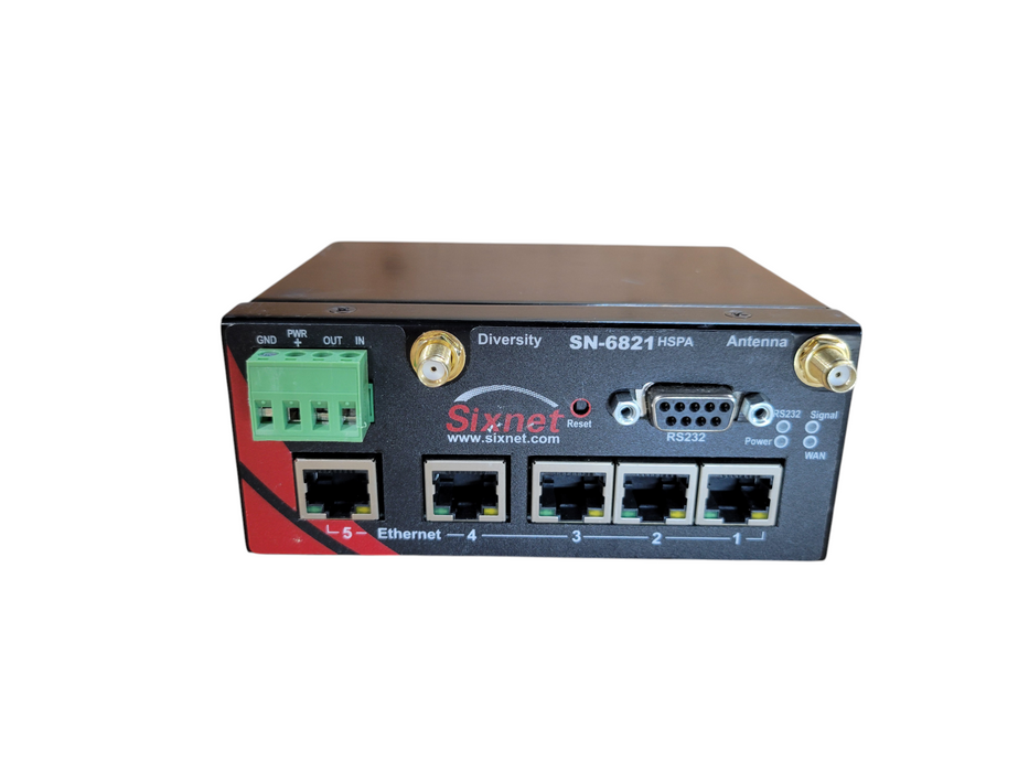 Serial Cellular Router SN6000, Rugged Ethernet 5-port, Sixnet BT / SN-6821-HSPA