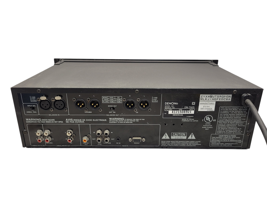Denon DN-T625 Professional CD/Cassette W/Rack Mount READ