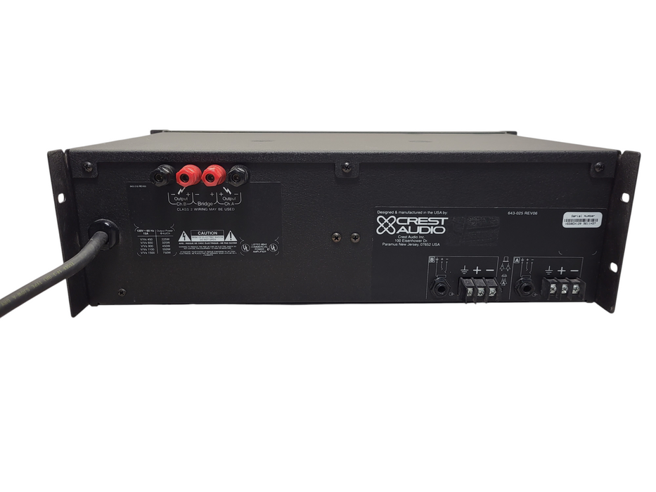 Crest Audio Model V650 TourClass 2-Channel Professional Power Amplifier 200-850W