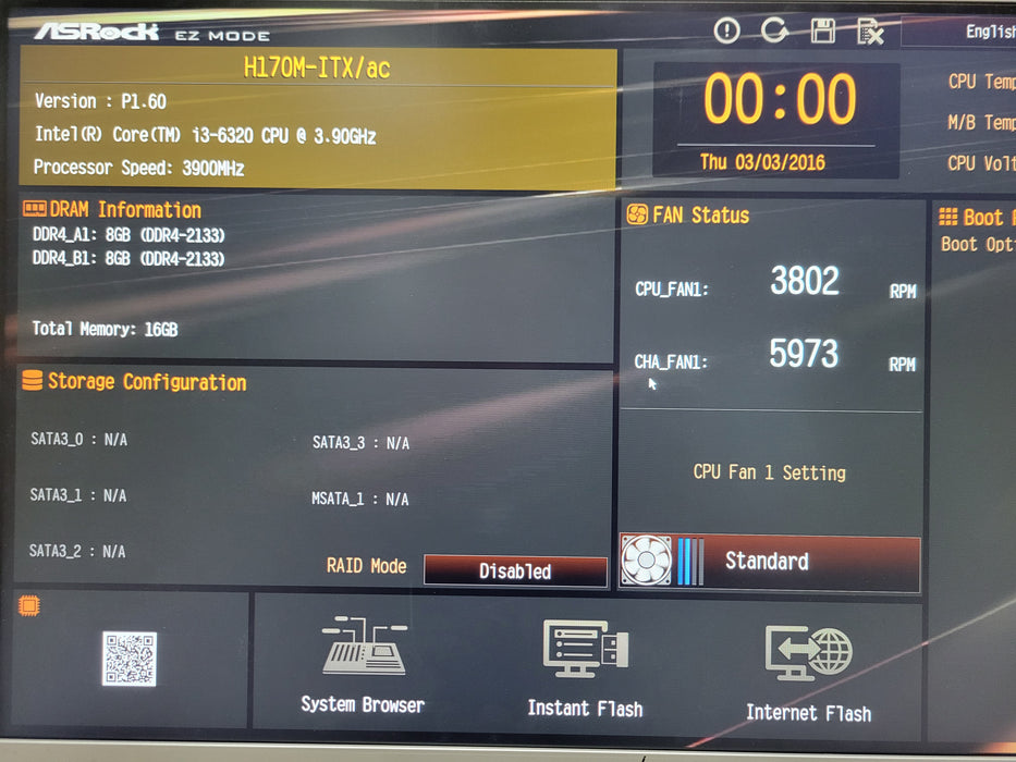 1U Custom/ASRock H170M-ITX/ac Core I3-6320 3.90GHz, 16GB DDR4, Quadro P400 GPU