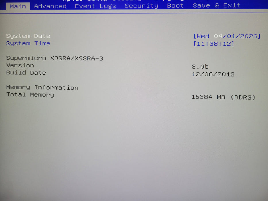 SuperMicro X9SRA/X9SRA-3 Xeon E5-1650 3.20GHz, 16GB RAM, 900W PSU, 4x 3.5" Trays
