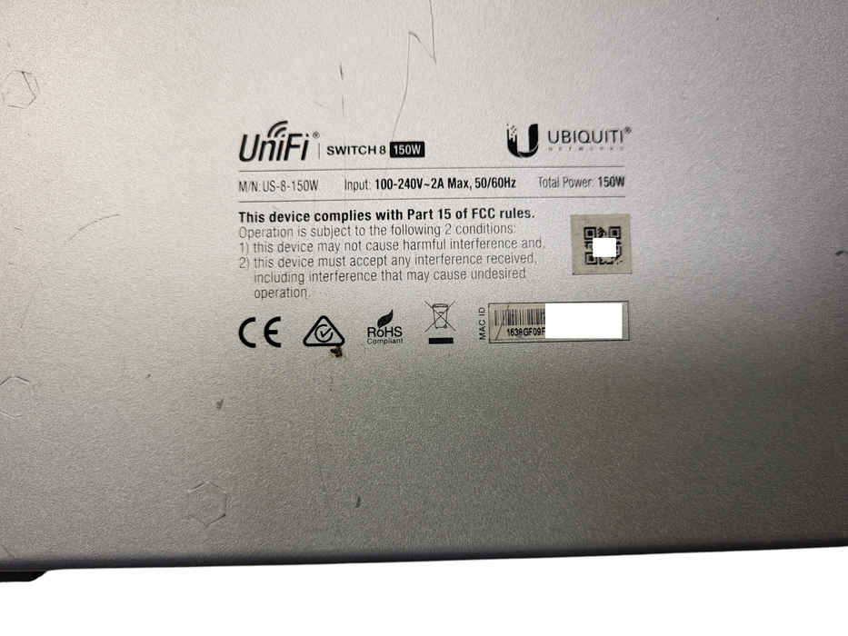 Ubiquiti UniFi Switch 8 150W | 8-Port 150W PoE Switch (US-8-150W)
