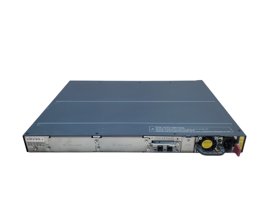 HP J9729A 2920-48G-POE+ Switch w/ J9733A Stacking Module, 1x PSU