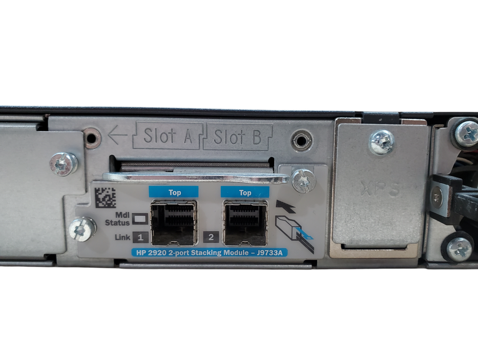 HP J9729A 2920-48G-POE+ Switch w/ J9733A Stacking Module, 1x PSU