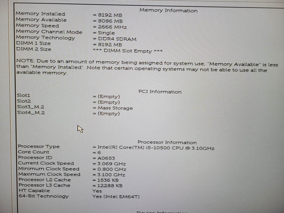 Dell OptiPlex 3080 SFF, i5-10500, 8GB DDR4, 256GB NVMe