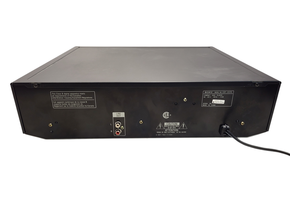 Sony CDP-CE215 CD Changer 5 Compact Disc Player HiFi Stereo Vintage Home Audio