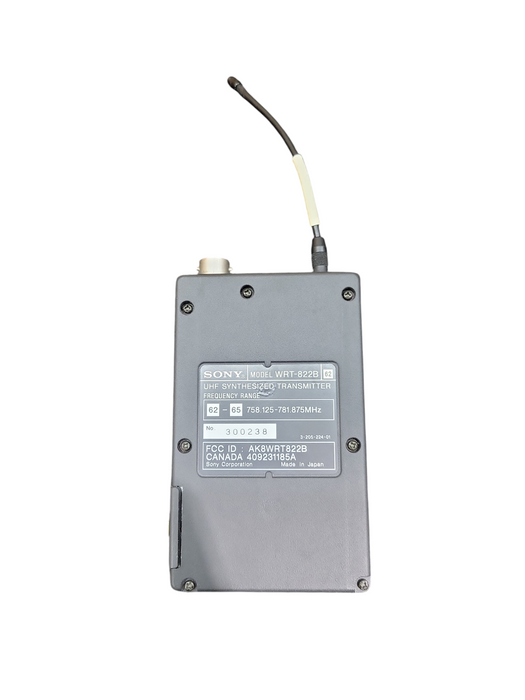 Sony WRT-822B UHF Synthesized Mic Transmitter READ