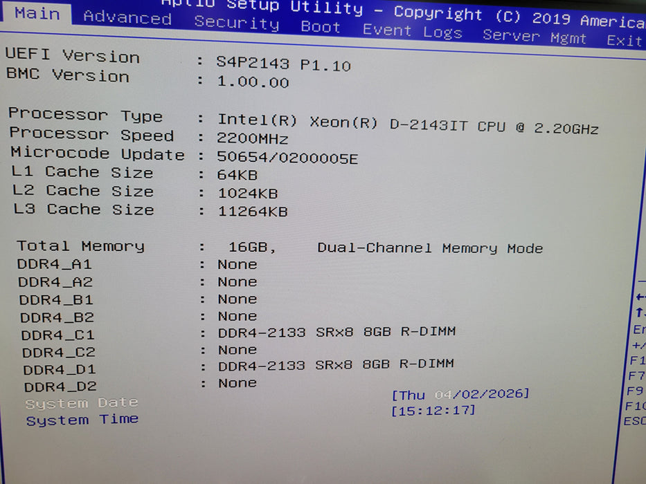 Datto S4P6 -Xeon D-2143IT 16GB DDR4 NO HDD
