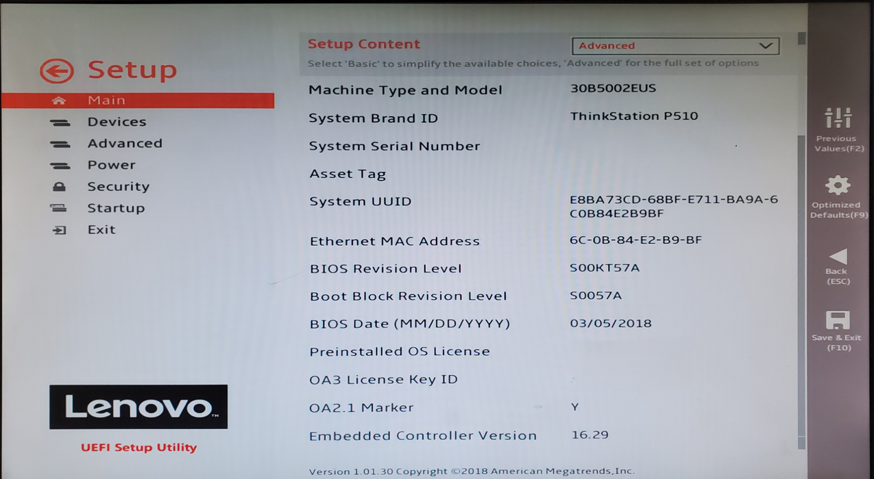 Lenovo ThinkStation P510 - 1x Xeon E5-1630v4, 16GB DDR4, M2000 - No HDD