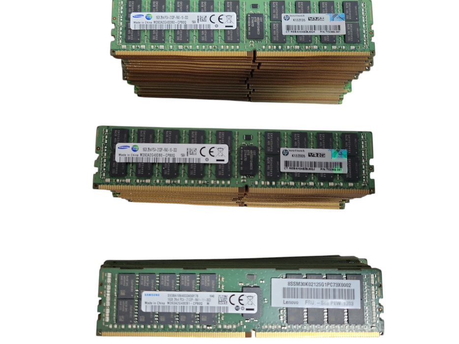 Lot of 373x Assorted Brand/Speed 16Gb DDR4 Server RAMs, See detail