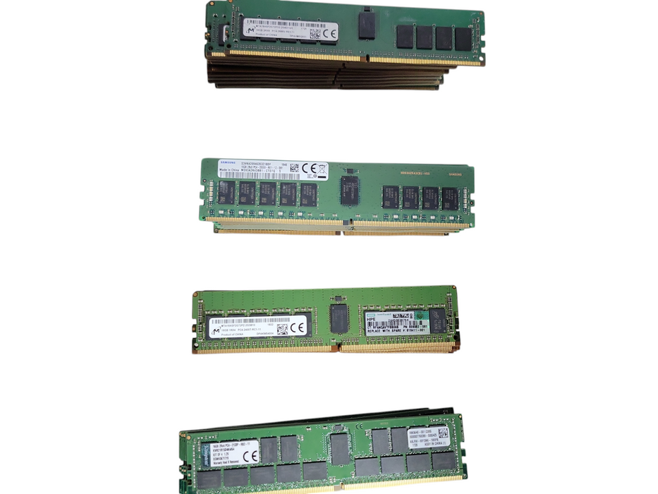 Lot of 373x Assorted Brand/Speed 16Gb DDR4 Server RAMs, See detail