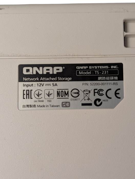 QNAP TS-231 2 Bay NAS Home Network Attached Storage