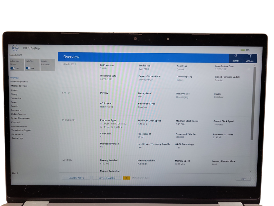 Dell Latitude 5320 TOUCH , i5-1145G7 2.60GHz, 8GB DDR4, 256GB NVMe READ