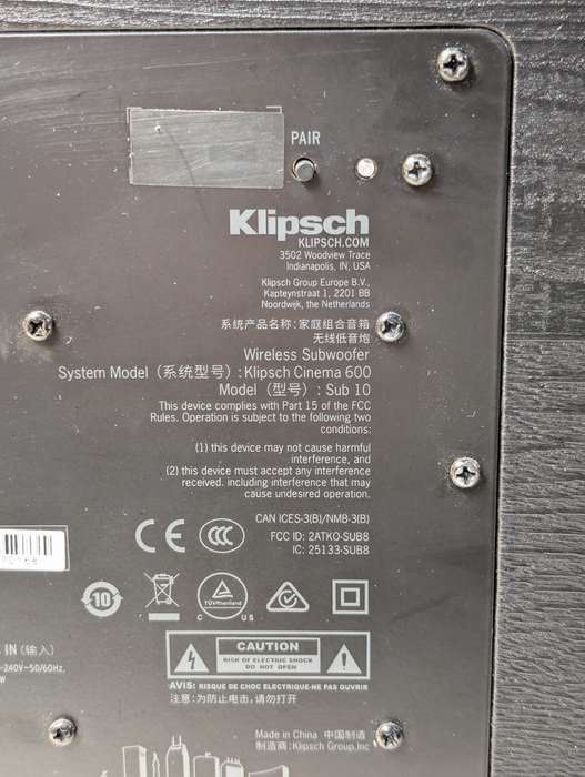 Klipsch Reference Cinema 600 10-inch wireless subwoofer