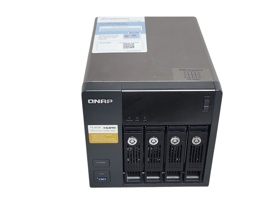 QNAP TS-453A 4-Bay NAS, Celeron N3160 1.60GHz, 4GB RAM w/ 4x 2TB HDDs