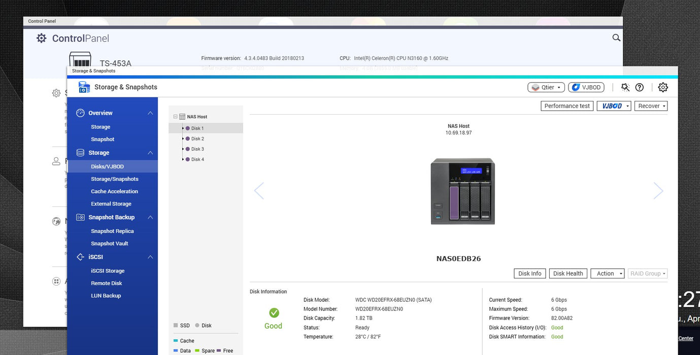 QNAP TS-453A 4-Bay NAS, Celeron N3160 1.60GHz, 4GB RAM w/ 4x 2TB HDDs