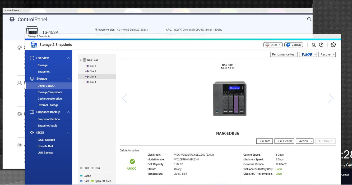 QNAP TS-453A 4-Bay NAS, Celeron N3160 1.60GHz, 4GB RAM w/ 4x 2TB HDDs