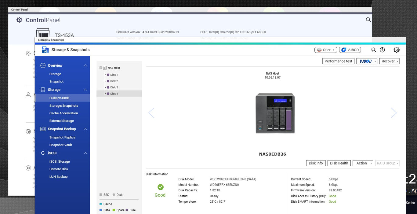QNAP TS-453A 4-Bay NAS, Celeron N3160 1.60GHz, 4GB RAM w/ 4x 2TB HDDs