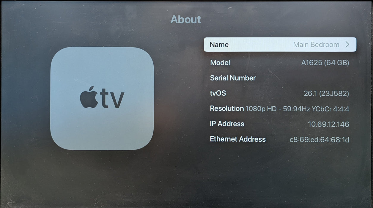Apple TV HD (4th Generation) 64GB  Model A1625 w/ Remote