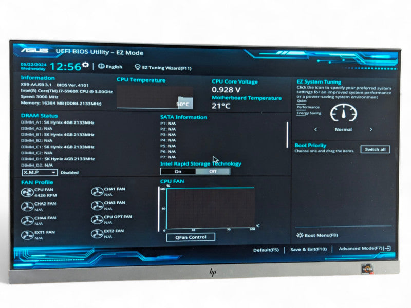 ASUS X99 X99-A/USB 3.1 with Intel Core i7-5960X @ 3.00GHz (8C 16T) 16GB RAM - -