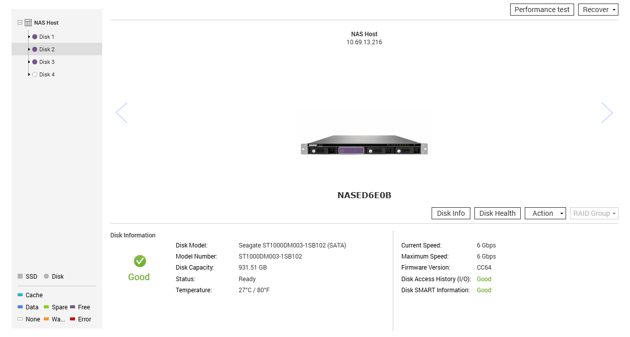 QNAP TS-469U-RP 4-BAY NAS w/ 3x 1TB HDDs