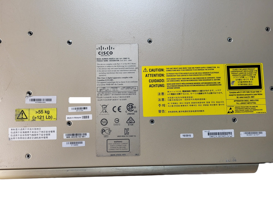 Cisco C6807-XL Catalyst 6807-XL Chassis w/ Fan Tray & AC PWR READ