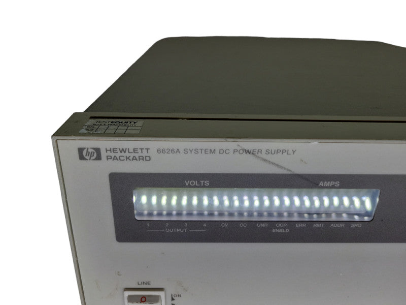HP 6626A DC Power Supply (2)50V .5A 2 5W (2) 50V/1A 16V/2A 50W Quad Out Q%