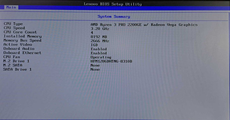 Lenovo M715q USFF | Ryzen 3 PRO 2200GE @ 3.2GHz 4C, 8GB DDR4, 128GB NVMe