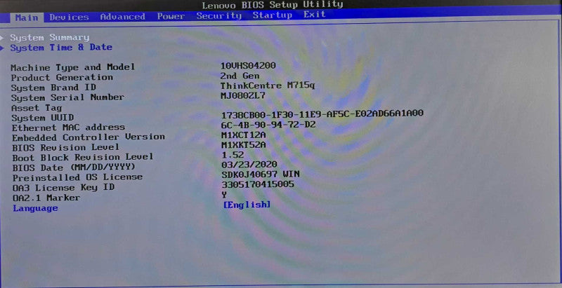 Lenovo M715q USFF | Ryzen 3 PRO 2200GE @ 3.2GHz 4C, 8GB DDR4, 128GB NVMe