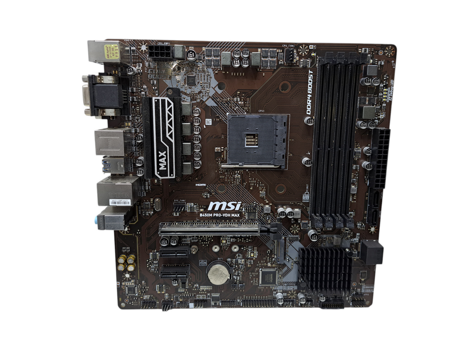 MSI PRO B450M PRO-VDH MAX AMD B450 Micro ATX mATX DDR4 AM4 Ryzen Motherboard