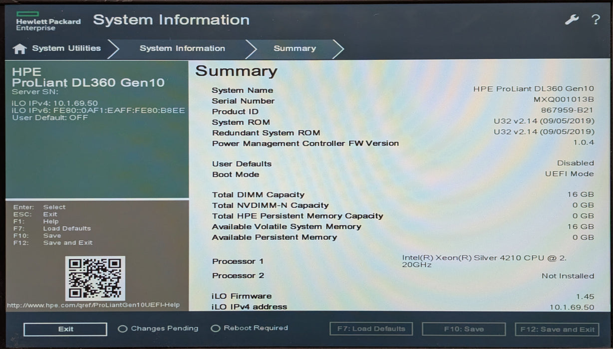 HPE ProLiant DL360 Gen10 8x 2.5", Xeon Silver 4210 2.20GHz, 16GB DDR4, P408i-a