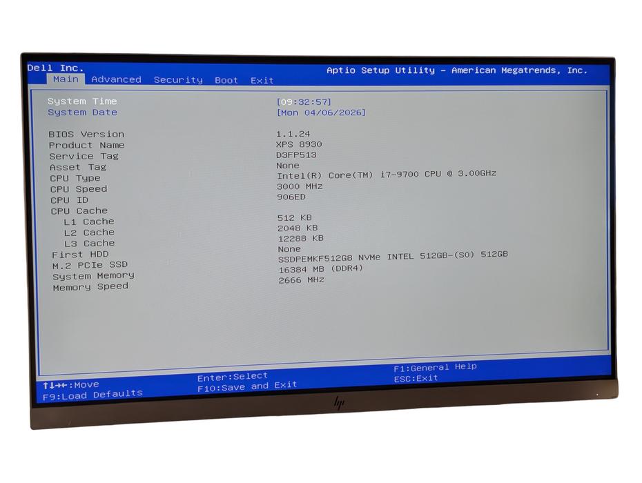DELL XPS 8930 Intel Core i7-9700 16GB RAM 512GB NVMe SSD