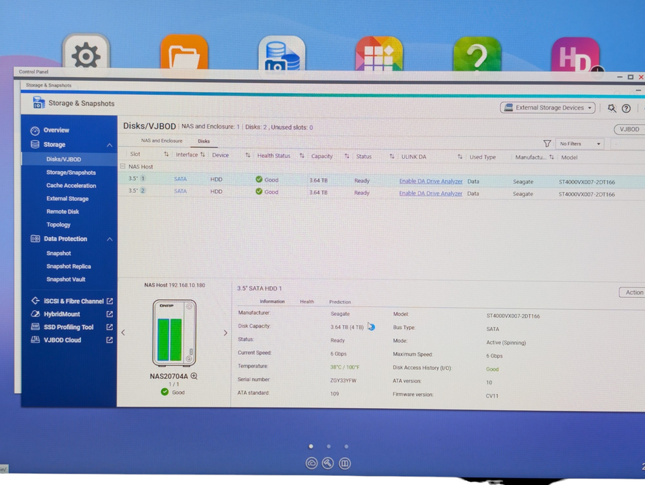 QNAP TS-2538e 2 Bay NAS 2x 4TB HDDs