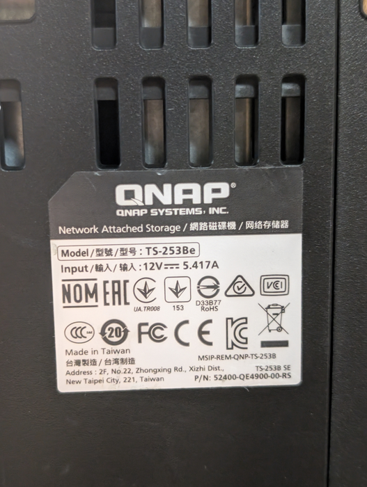 QNAP TS-2538e 2 Bay NAS 2x 4TB HDDs