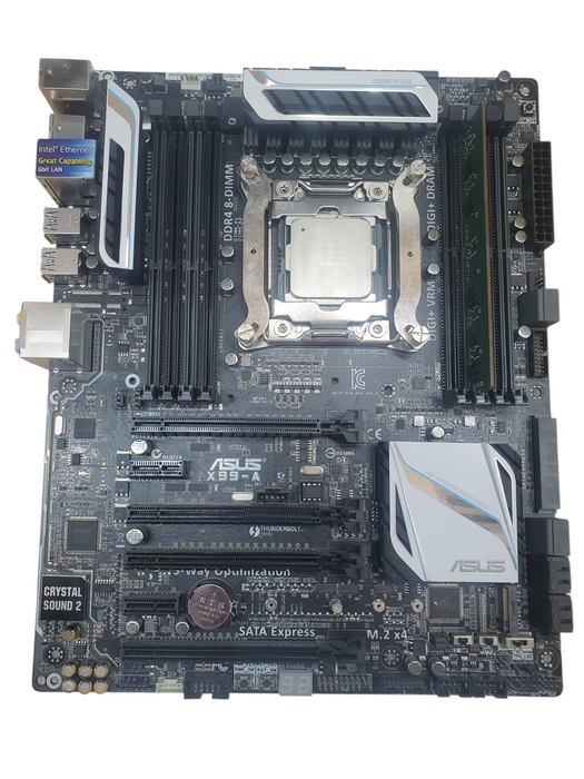 ASUS X99-A Motherboard - Intel Xeon E5-2640V4, 8GB DDR4 - No I/O Shield/Heatsink