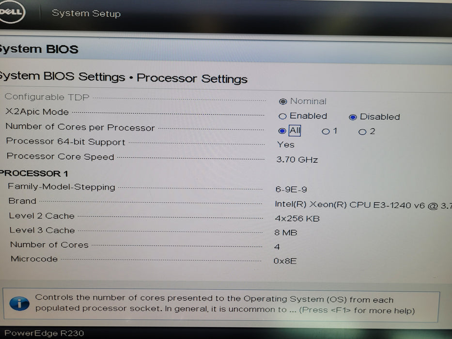 Dell PowerEdge R230- Xeon E31240 v6 16GB DDR4 NO HDD PERC H730 250W PSU