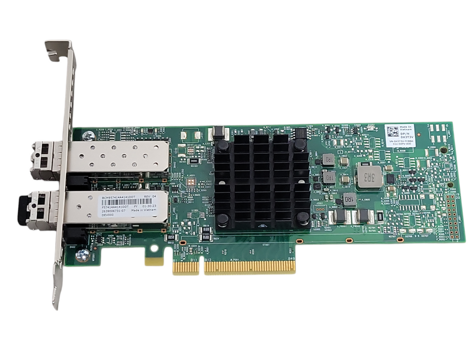 Dell Broadcom 57414 Dual-Port 25GbE SFP28 PCIe Network Card Dell 0H3T3V W/2 SFP